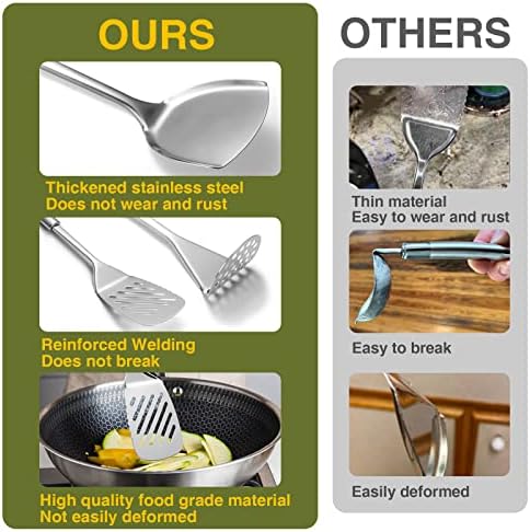 Stainless Steel Kitchen Utensil Set- Fungun 28 Pcs Cooking Nonstick Cookware Set with Spatula - Best Gadgets Tools Kitchen Accessories - Image 4