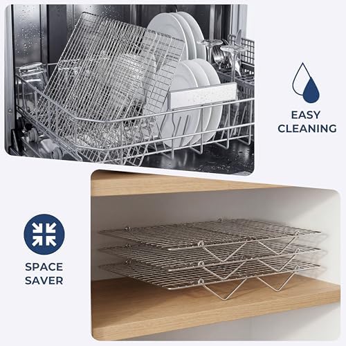 E-far Cooling Rack 15”x10”, 4-Tier Collapsible for Cooking and Baking - Image 5