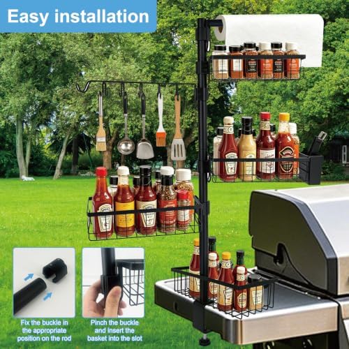 Griddle Caddy for Blackstone Grill Accessories - Flat Top BBQ & Grilling Caddy with Paper Towel Holder - Gifts for Dad, Camper & Outdoor Kitchen - Image 3