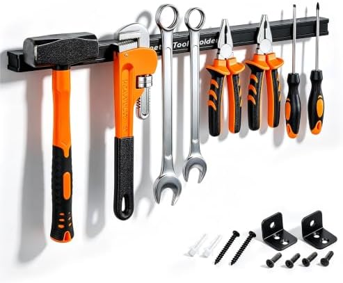Upgraded 17 Inch Magnetic Tool Holder, Heavy Duty Double Sided Magnetic Tool Bar with Extra Strong Magnets, Wall Mount Tool Organizer for Wrenches, Pliers, Garage, Workshop or Jobsite (1PC) by BEILITEMAG