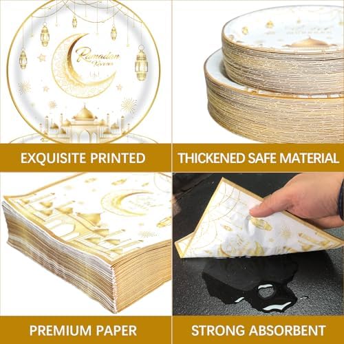 180pcs Ramadan Eid Mubarak Party Supplies,Serves 60 - Image 3