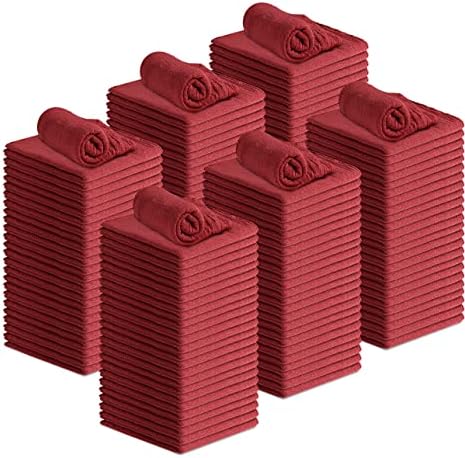 Avalon Towels Cotton Shop Rags – (Pack of 150) Size 12x14 Inches Cleaning Rags – Absorbent Shop Towels and Multipurpose Cleaning Towels for Automobiles, Industries, Garage and Homes (Red) by AvalonTowels
