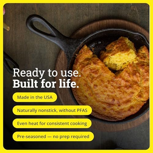 Lodge Pre-Seasoned Cast Iron Skillet, PFAS-Free, 6.5 Inches - Image 3
