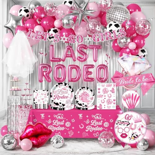 Cocomigo 257PCS Last Rodeo Bachelorette Decorations Serves 25 by cocomigoPartyHome