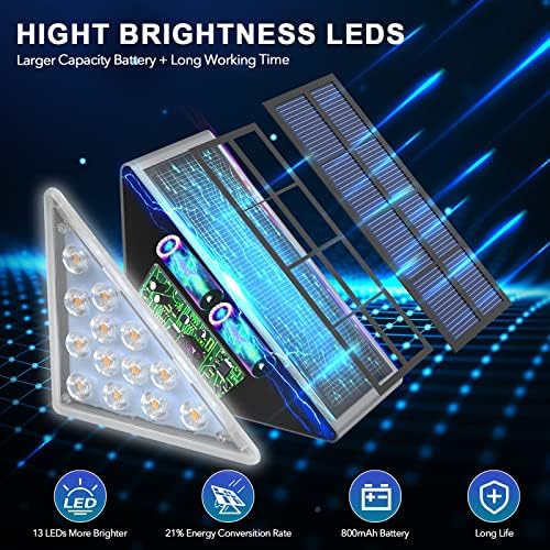 AUDLES LED Solar Step Lights Waterproof Outdoor Stair Lights, Solar Deck Lights Outdoor Decor IP67 Solar Decoration Lights for Yard (Warm White, 2 Pack) - Image 4