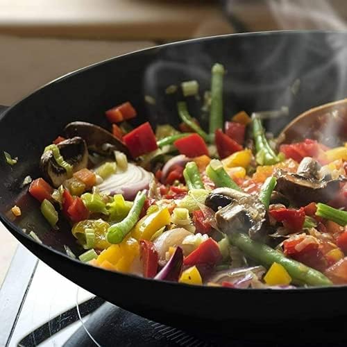 Jim Beam 12" Pre-Seasoned Cast Iron Wok, Griddle & Stir Fry Pan, Heavy Duty - Image 7