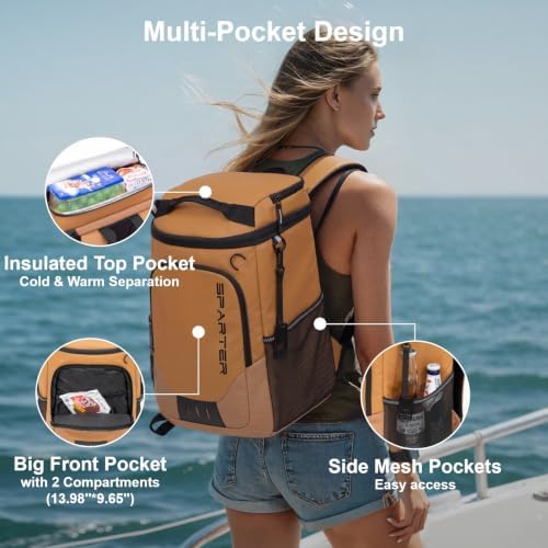 SPARTER Backpack Cooler Insulated 33/49 Can Leakproof Waterproof Bag Beach - Image 4