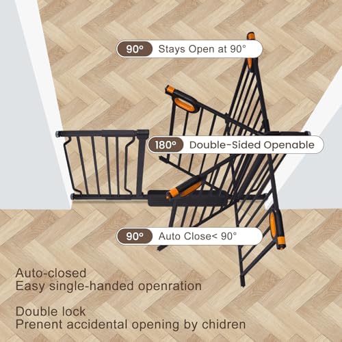 owlie Narrow Baby Gate with Door 23.6-27.6 Inch for Stairs Small Doorways - Image 2