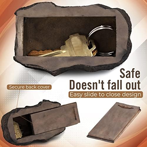 Hide a Key Outside Fake Rock - Looks & Feels like Real Stone - Safe for Outdoor Garden or Yard, Spare Key Storage, Weatherproof Key Holder, Blends with Landscaping by Rampro - Image 2
