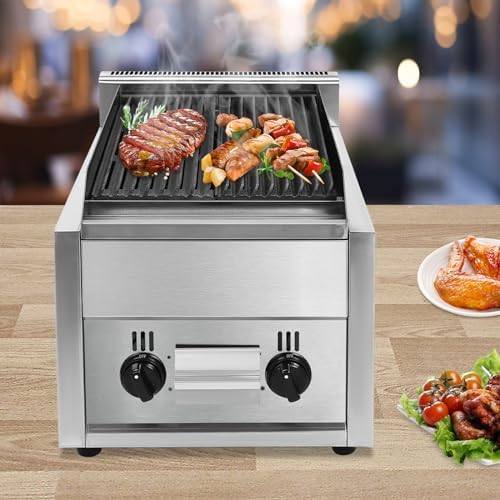 Commercial Countertop Gas Grill, Stainless Steel Gas Flat Top Griddle - Image 3