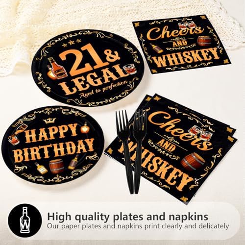 96Pcs 21 & Legal Whiskey 21st Birthday Decorations, Serves 24 - Image 3