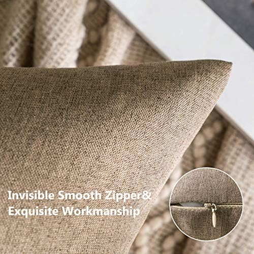 MIULEE Decorative Outdoor Pillow Covers Euro Waterproof 22x22 Khaki - Image 3