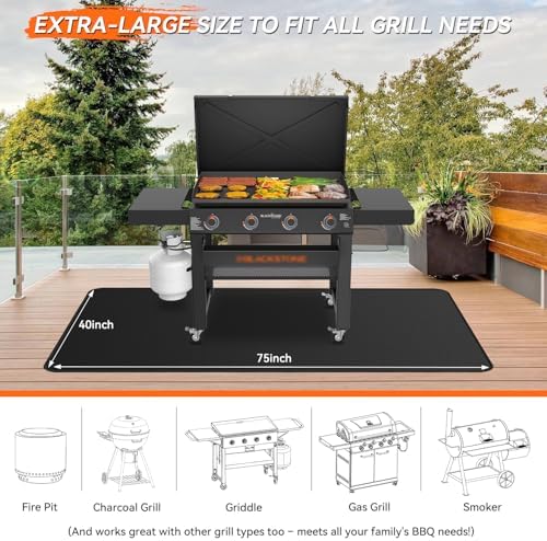75x40 inches Large Under Grill Mats for Blackstone Outdoor Deck BBQ - Image 3