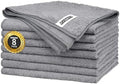 FIXSMITH Grey Microfiber Cleaning Cloth -Pack of 8, Highly Absorbent Cleaning Rags, 16"X12" All Purpose Cleaning Towels for Housekeeping, Kitchen, Car, Lint Free and Reusable Microfiber Towels by FIXSMITH