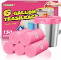 Medium 6 Gallon Trash Bags Unscented, 0.94 Mil, Pink, 150 Count by TFORING%C2%AE