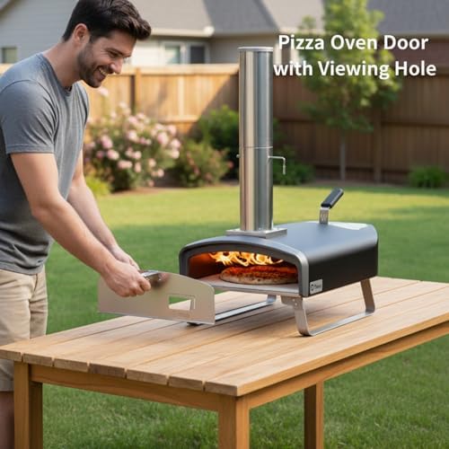 Dual Fuel Pizza Oven, Wood & Charcoal Fired for Outdoor Cooking - Image 6
