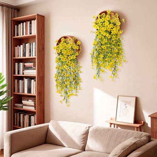INQCMY Artificial Fake Hanging Flowers Plants for Outdoor Fall Decoration - Image 5