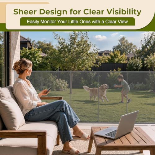 160" Extra Wide Retractable Baby Gates Dog Gate, 47" Tall Child Pet Safety Gate with Reinforced Strips for Stairs, Extra Long Garage Gates Mesh Fence for Driveway Decks Patio Outdoor Indoor - Image 5