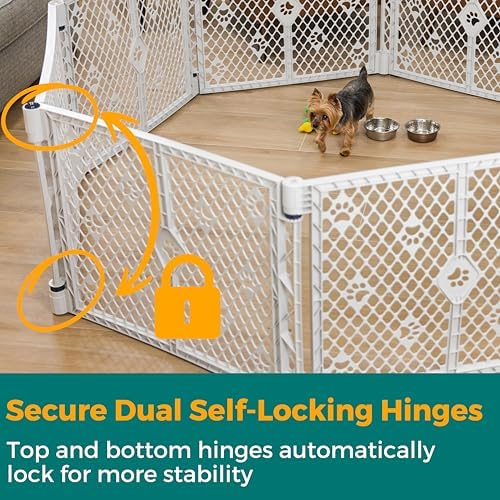 MyPet 8-Panel Paws Petyard, Gray Dog Playpen, Durable & UV-Resistant Puppy Playpen, Indoor/Outdoor Portable Dog Pen, Adjustable for Your Pet's Comfort, Friendly Design for Happy Pets - Image 4