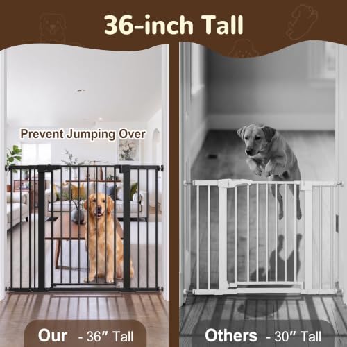 36” Tall Baby Gate with Door 29.7-48.8” Wide Adjustable Dog Gate - Image 2
