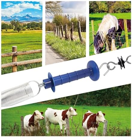 15 Pack Electric Fence Insulated Plastic gate Handle with Internal Spring and Double Ring end, Blue，for Electric Fence Gate Livestock Fence Agricultural Fencing and Pasture - Image 6