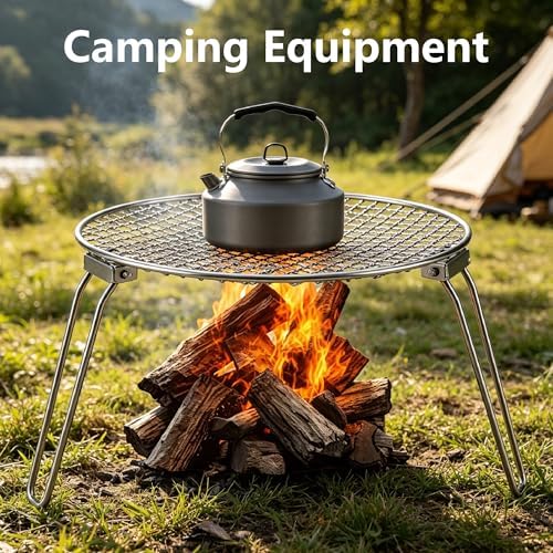 RROMATELX Round Folding Camping Grill, Portable Stove with Bag (Large) - Image 4