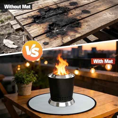 20" Tabletop Fire Pit Mat for Solo Stove Mesa XL, Table Top Protector-Silv - Image 5