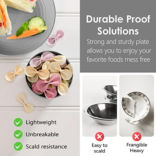 Teivio 32-Piece Plates and Bowls Sets for 8, Gray Kitchen Dinnerware Sets - Image 6