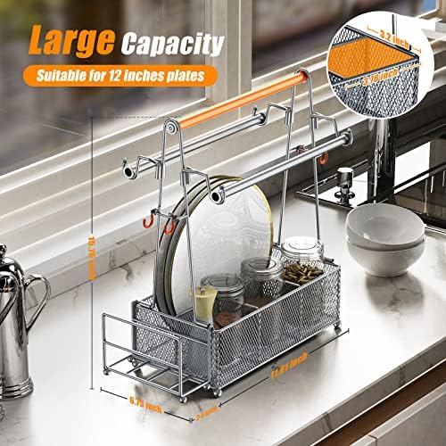 PHINOX Utensil Caddy Picnic Organizer with Handle Plates Napkins - Image 4