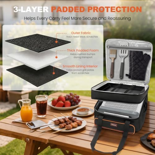 Grill Carrying Bag Compatible with Ninja GR101, Double-Layer Storage Case - Image 5