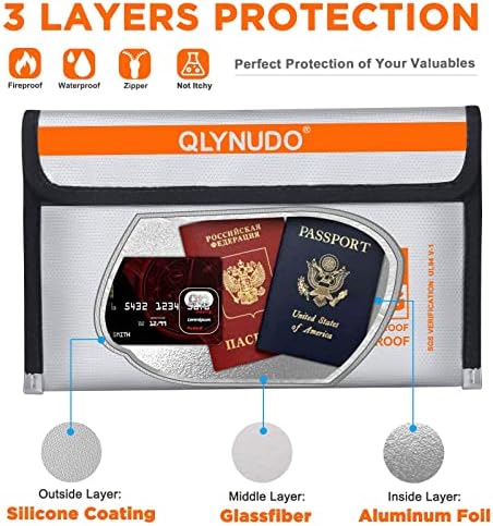 Small Fire Proof Travel Document Pouch, Birth Certificate Holder 2-Pack - Image 3