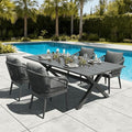 LayinSun 5 Pieces Outdoor Patio Dining Set, Aluminium Rectangular Dining Table and Wicker Rattan Chairs Set for Outside Backyard, Poolside by LayinSun