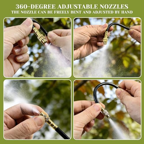 Drip Irrigation System,100 Ft Quick-Connect Garden Sprinkler Kit with 16pcs 360° Adjustable Nozzles for Garden, Lawn, Greenhouse, Raised Beds & Outdoor Plants - Image 4