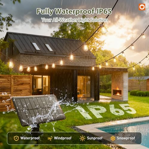 addlon 52FT(48+4) Solar String Lights Outdoor, Waterproof Dimmable 16+1 LED - Image 4