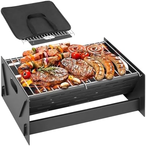 15.9" Foldable Portable Camping Charcoal Grill by Kendane