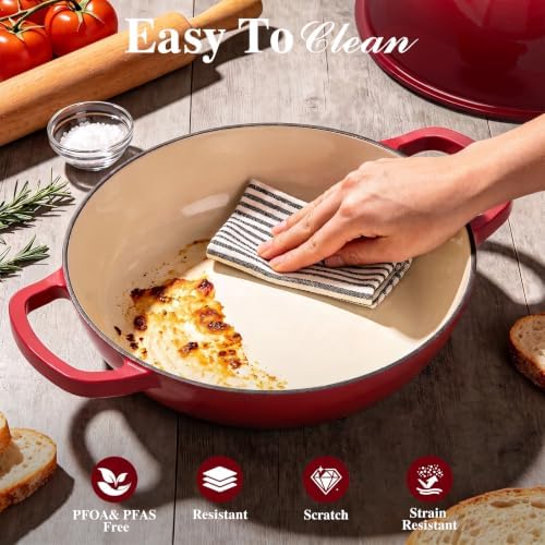 Umite Chef 6QT Enameled Dutch Oven for Sourdough Starter Kit - Image 6