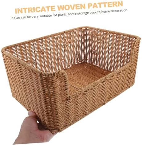Rattan Woven Basket Decorative Storage Organizer Bin for Fruits - Image 4