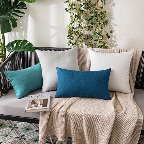 MIULEE Decorative Outdoor Pillow Covers Euro Waterproof 24x24 White - Image 5