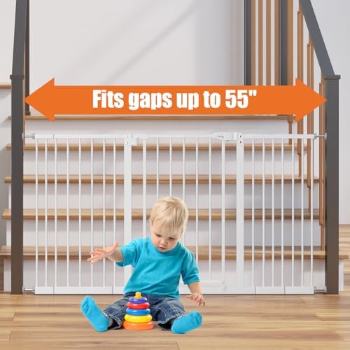 keny 29"-55" Extra Wide Baby Gate, Pressure Mounted No Drilling Dog Gate - Image 2