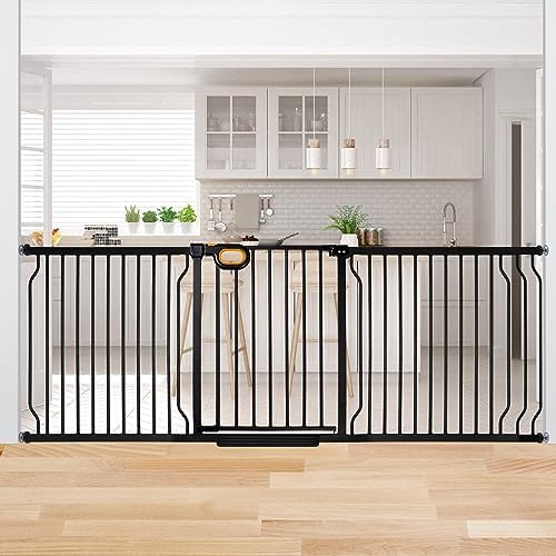 owlie 75 to 85 Inch Extra Wide Baby Gate with Door for Stairs Doorways by owlieextrawidebabygate