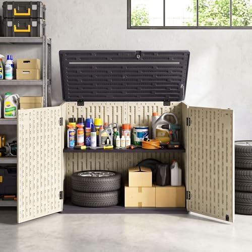Tangkula 20 Cu.Ft Large Outdoor Storage Cabinet w/Adjustable Shelf - Image 3