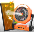 Ausic Solar Misting Fan,【Max 35H】 Portable Outdoor Fans with Solar Panel, 8 Inch Battery Operated Rechargeable Cooling Fans with Hook, Led Light, Mister Fan for Camping/Patios/Chicken Coop by Ausic