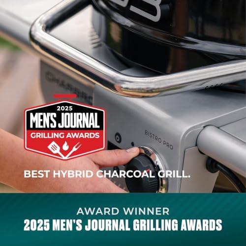 Charbroil Bistro Pro | 3-in-1 Electric, Griddle, & Charcoal Compact Grill | Electric BBQ grill | Black - Image 4