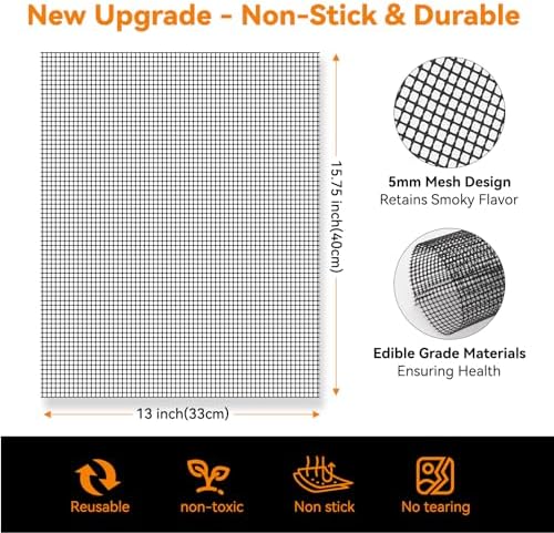 Dailyart Grill Mesh Mat Set of 5 Non-Stick Grill Mats for Outdoor Grill - Image 2