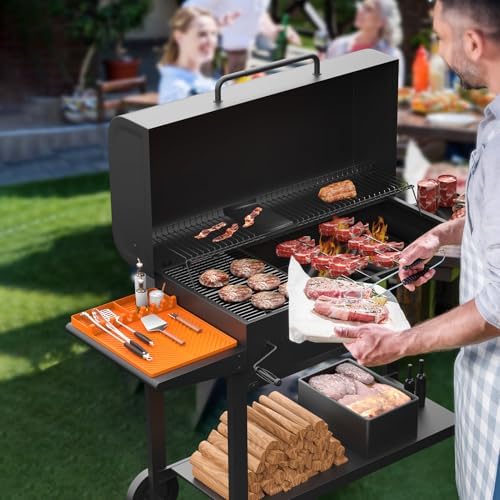 Silicone Griddle Tools Mat for Blackstone, Griddle Accessories Side Shelf Mat Grill Pad for Outdoor Grill Kitchen Counter Spatula Silicone Mat with Drip Pad (Orange (2Packs)) - Image 7