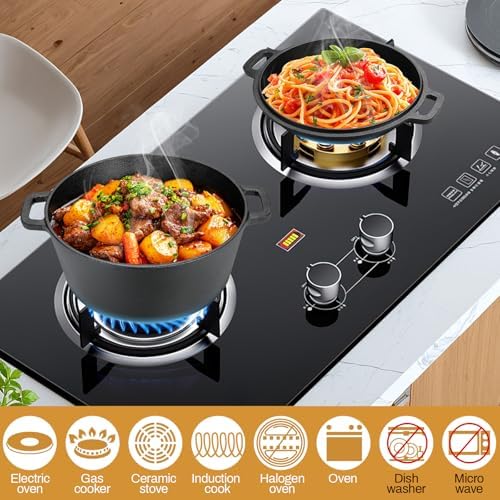 TLGREEN Cast Iron Dutch Oven 6.7QT Pot 2.5QT Skillet Lid Silicone Holders - Image 4
