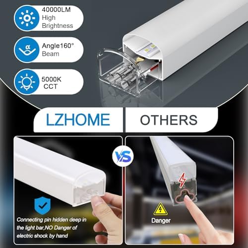 LZHOME Hexagon LED Garage Light: Super Bright 40000LM Honeycomb Garage Light, 8 Hex DIY Hexagon Led Lights for Gym Basement Hair Salon - Image 5