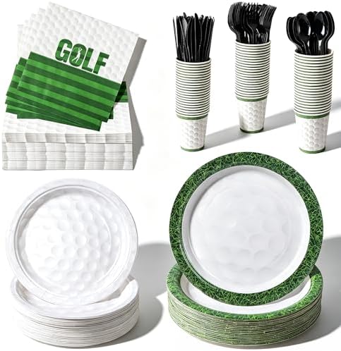 400 Pcs Disposable Golf Party Tableware Set for 50 Guests by COSINIA