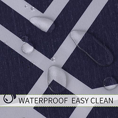 LUSHVIDA Moroccan Outdoor Tablecloth with Umbrella Hole, 60x120 Inch Navy - Image 4