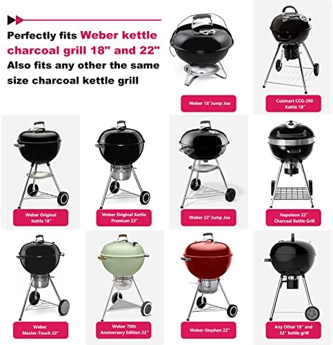 Grill Table for Weber 22" &18" Original Kettle, for Weber Grill Table, Stand Cart for JumboJoe Master-Touch Charcoal Outdoor Prep Performer Charcoal Accessories for Outside - Image 5